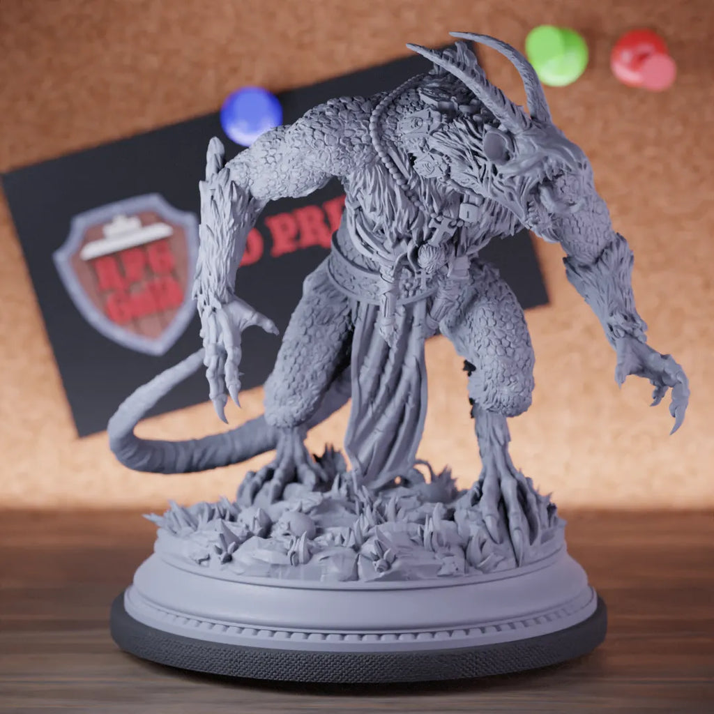 Highly detailed fox spirit miniature of The, perfect for DnD 5e encounters, fantasy tabletop RPG campaigns, painting and display.