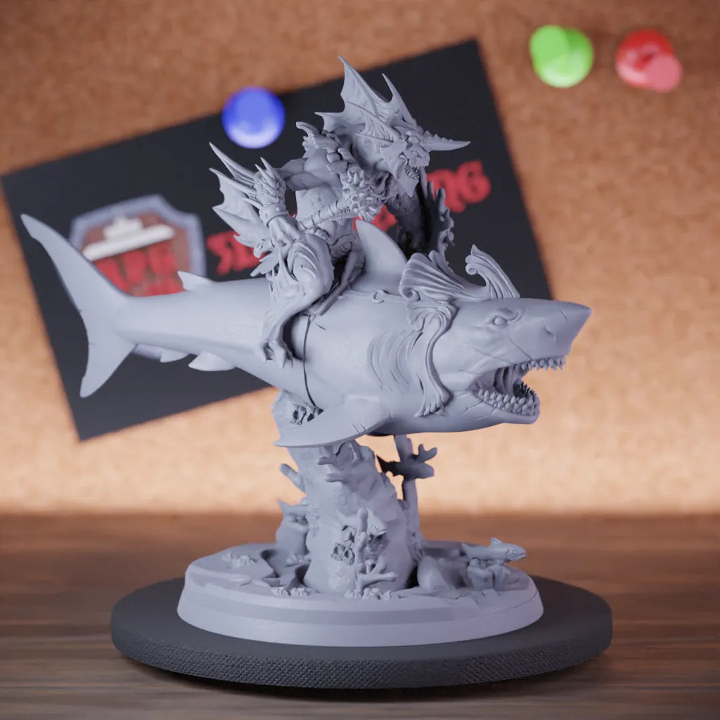 Sahuagin 5e | DnD Sahuagin Shark Rider Mace Miniature