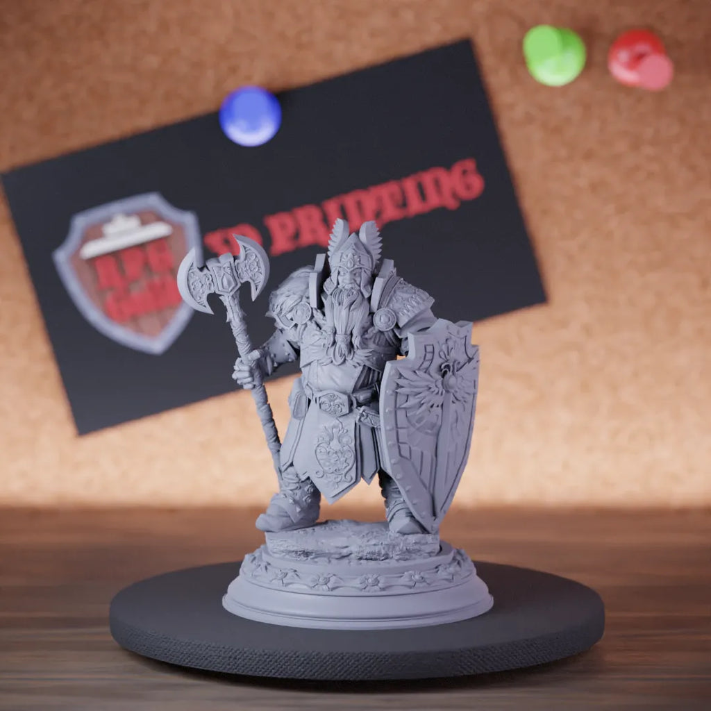 Dwarf 5e | DnD Dwarf Armored Fighter Greataxe Miniature