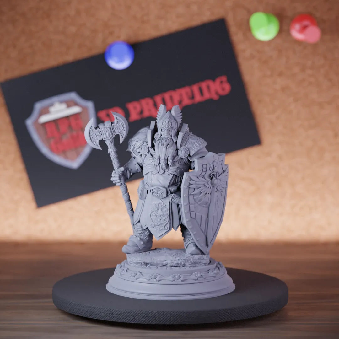 Dwarf 5e | DnD Dwarf Armored Fighter Greataxe Miniature