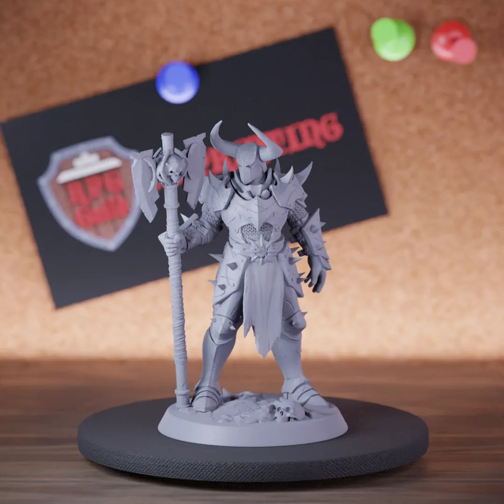 Death Knight 5e | DnD Undead Battleaxe Armored Miniature