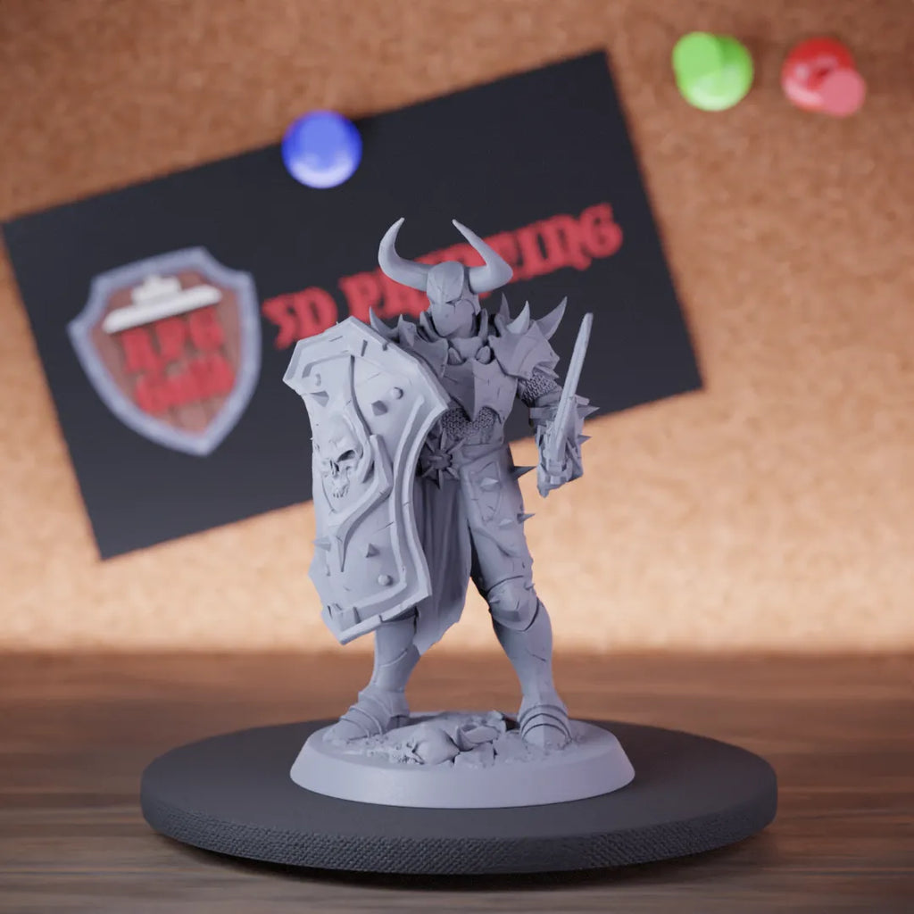 Death Knight 5e | DnD Undead Shield Sword Miniature