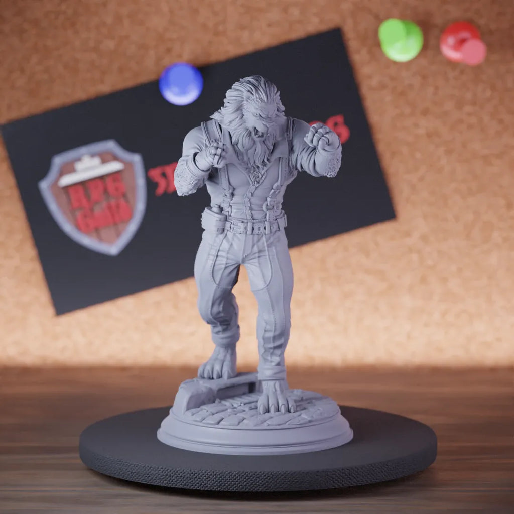 Highly detailed male monk tabaxi brawler leonin miniature of Vaadren, perfect for DnD 5e encounters, fantasy tabletop RPG campaigns, painting and display.
