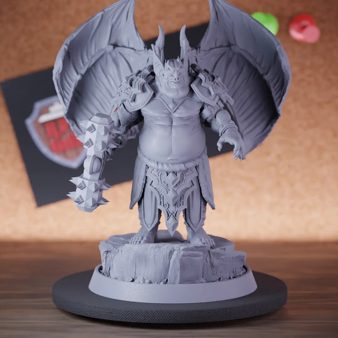 Highly detailed demon greater boss winged fiend miniature of Valto, perfect for DnD 5e encounters, fantasy tabletop RPG campaigns, painting and display.