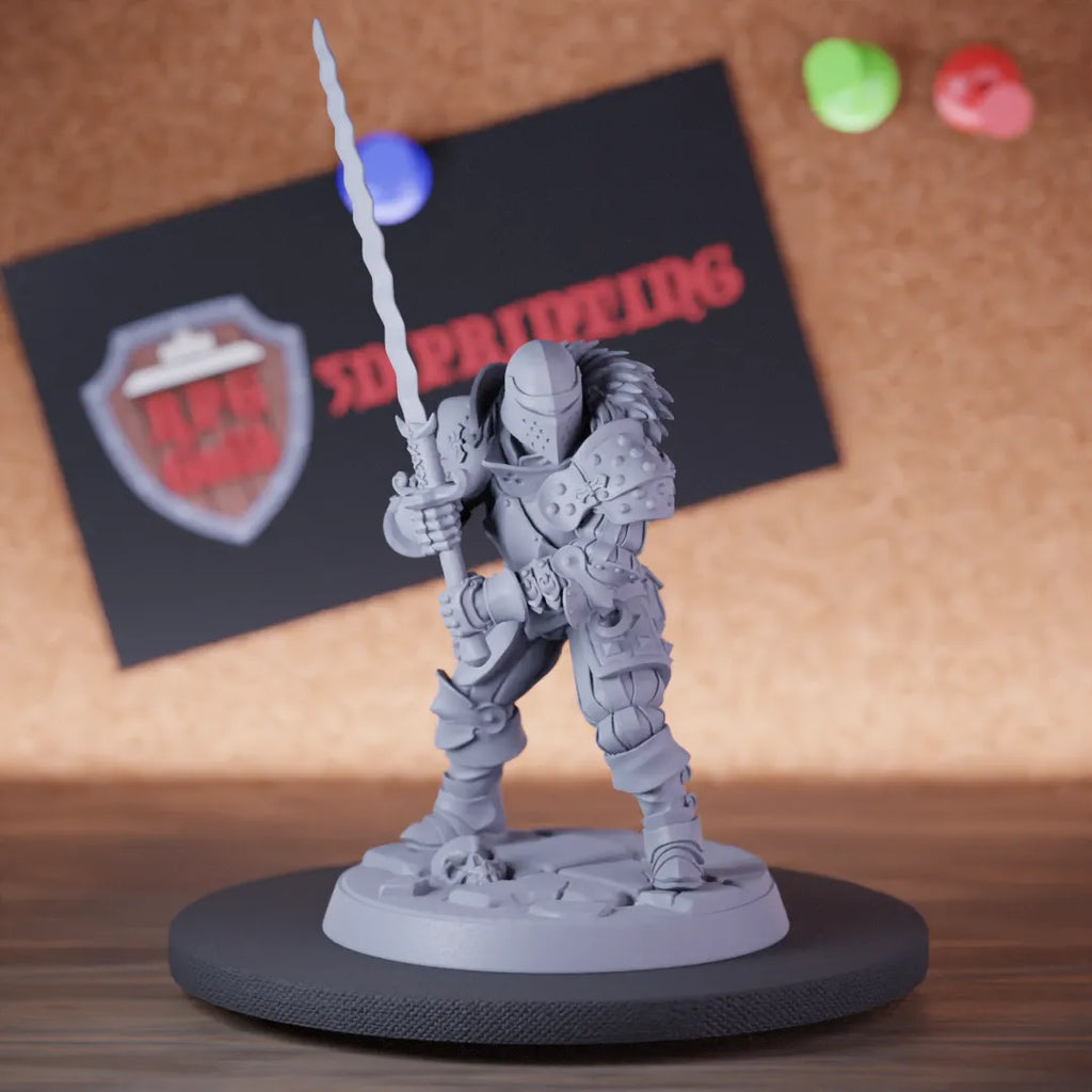 Knight 5e | DnD Armored Knight Fighter Zweihander Miniature