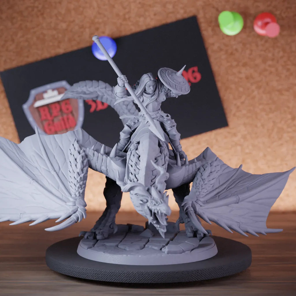 Fighter 5e | DnD Wyvern Rider Female Human Miniature