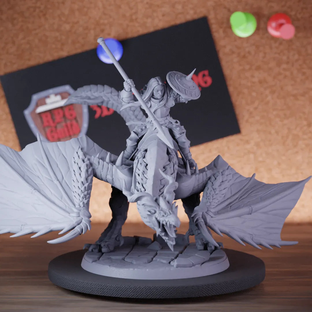 Fighter 5e | DnD Wyvern Rider Female Human Miniature