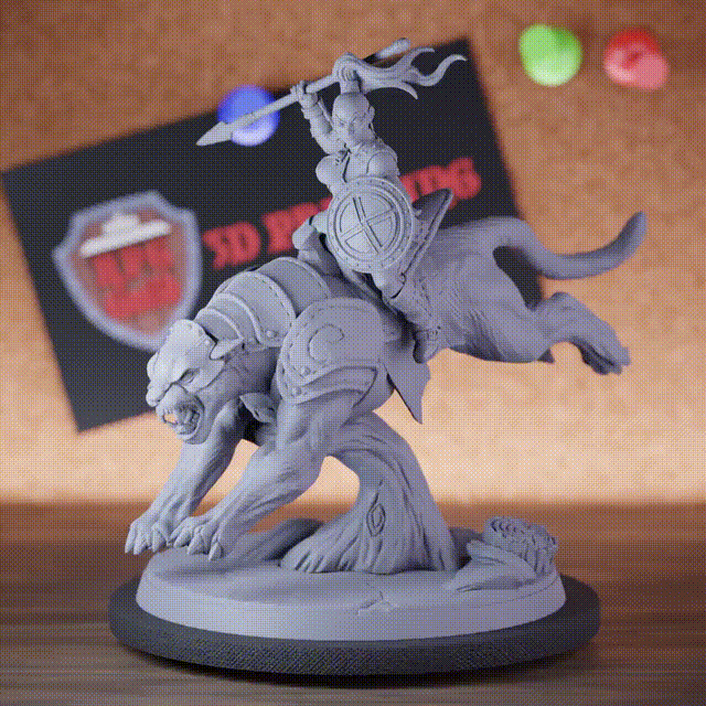 Fighter 5e | DnD Panther Rider Spear Miniature