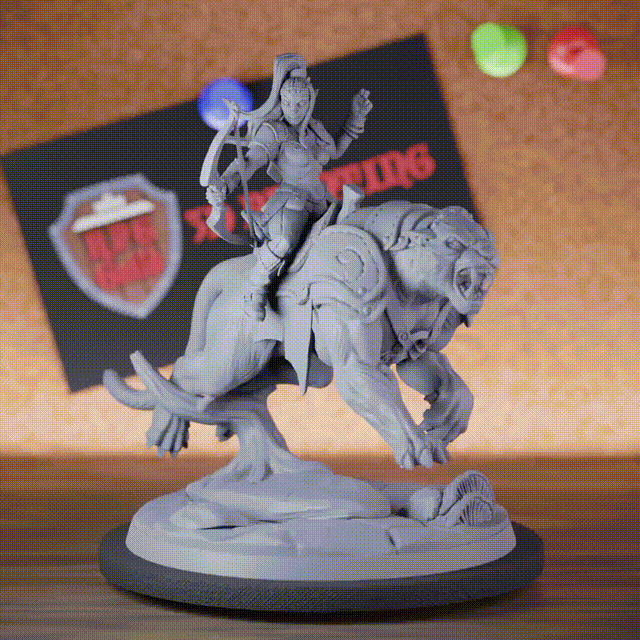 Ranger 5e | DnD Female Panther Rider Archer Miniature