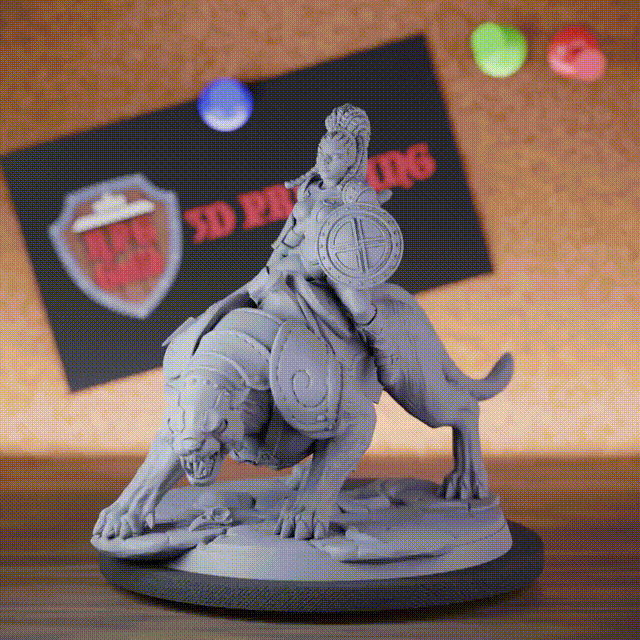 Combattant 5e | Miniature de Guerrier Cavalier de Panthère DnD