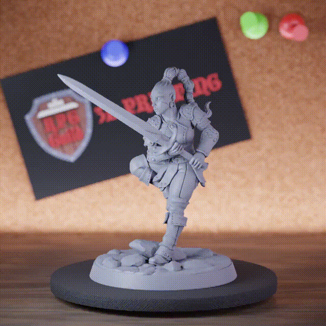 Kämpferin 5e | DnD Miniatur mit weiblichem Langschwert