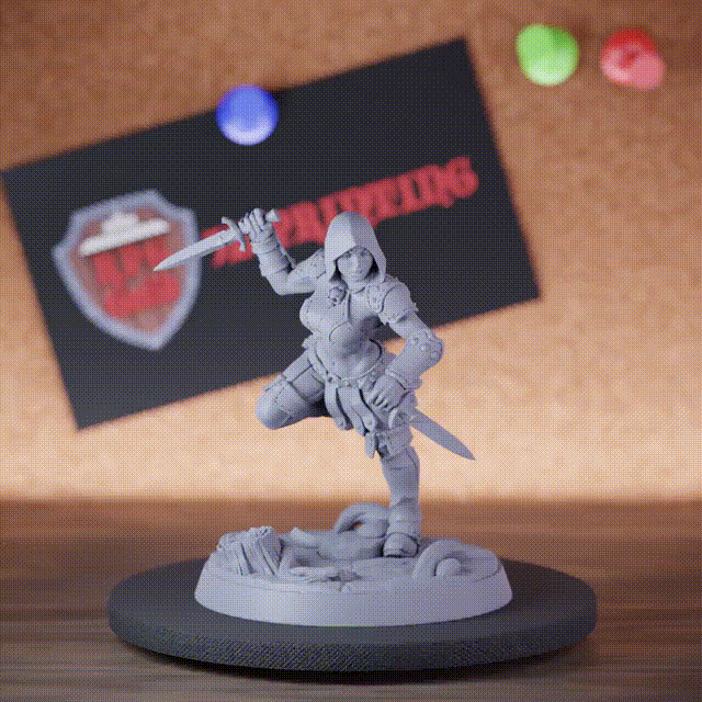 Rogue 5e | DnD Female Twin Dagger Miniature