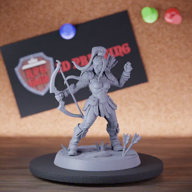 Schurkin 5e | DnD Miniatur einer weiblichen Waldbogenschützin 
