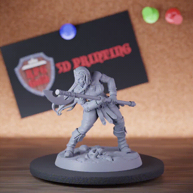 Kämpferin 5e | DnD Miniatur einer weiblichen Hellebardensoldatin
