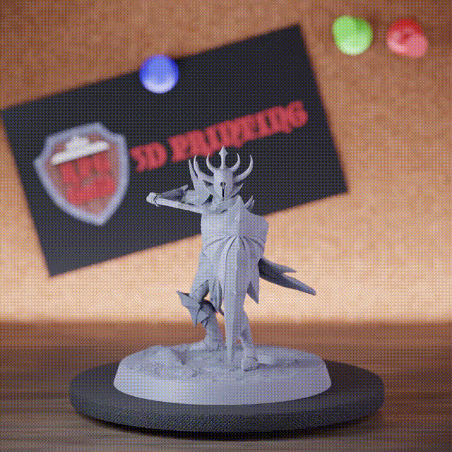 Drow 5e | DnD Kämpfer-Infanterie-Miniatur mit Schild und Schwert
