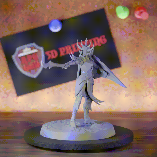 Drow 5e | DnD Infantry Drow Spiked Sword Miniature