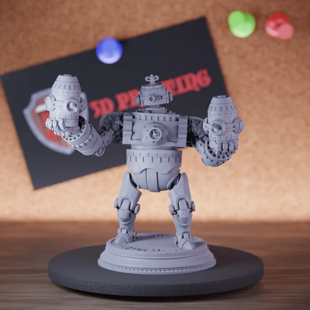 Highly detailed construct clockwork bomb magical robot miniature of VenatorBomb, perfect for DnD 5e encounters, fantasy tabletop RPG campaigns, painting and display.