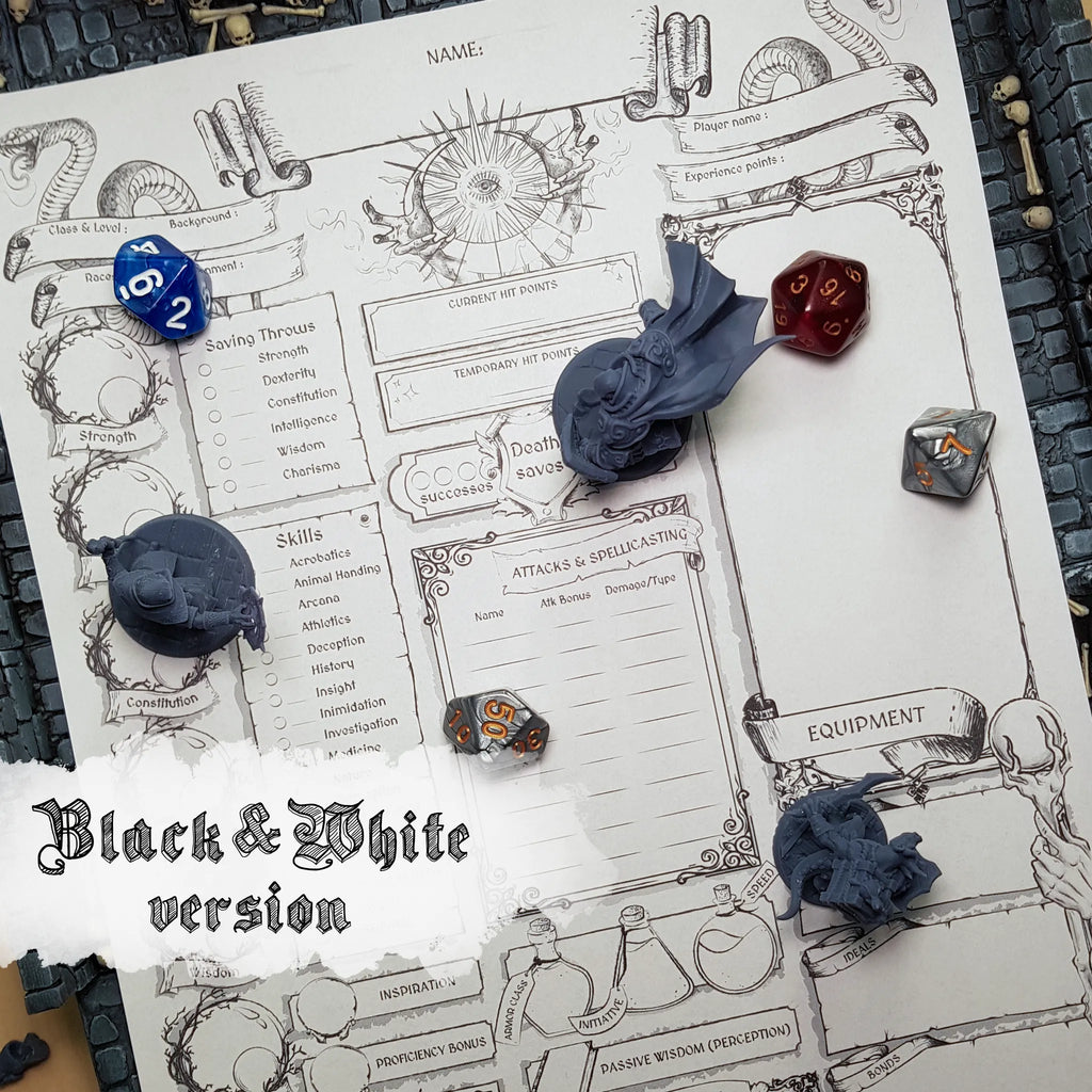 Printable DnD Character Sheet 5e PDF - Warlock | RPG Guild