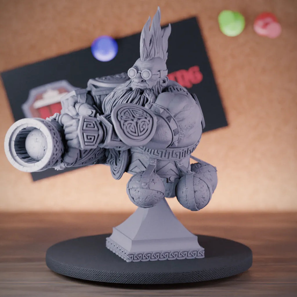 Dwarf Cannoneer Bust | DnD Dwarf Miniature
