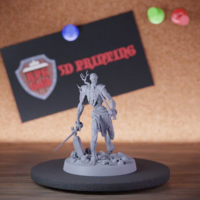 Untote 5e | DnD Zombie-Doppelschwert-Duellanten-Miniatur 