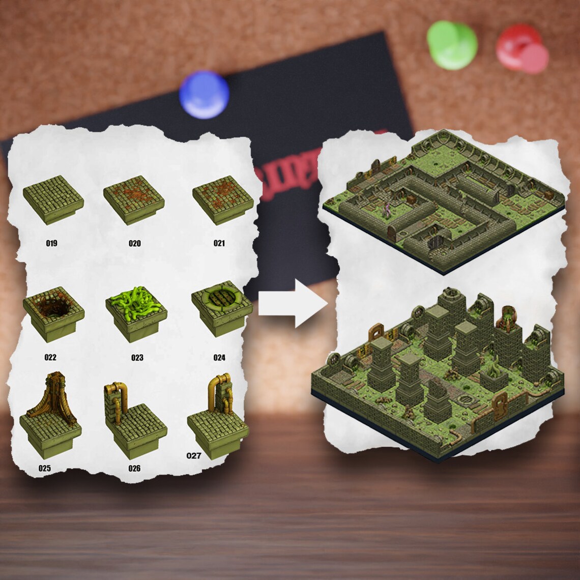 DnD Terrain Tiles | Modular Toxic Sewer Dungeon #3