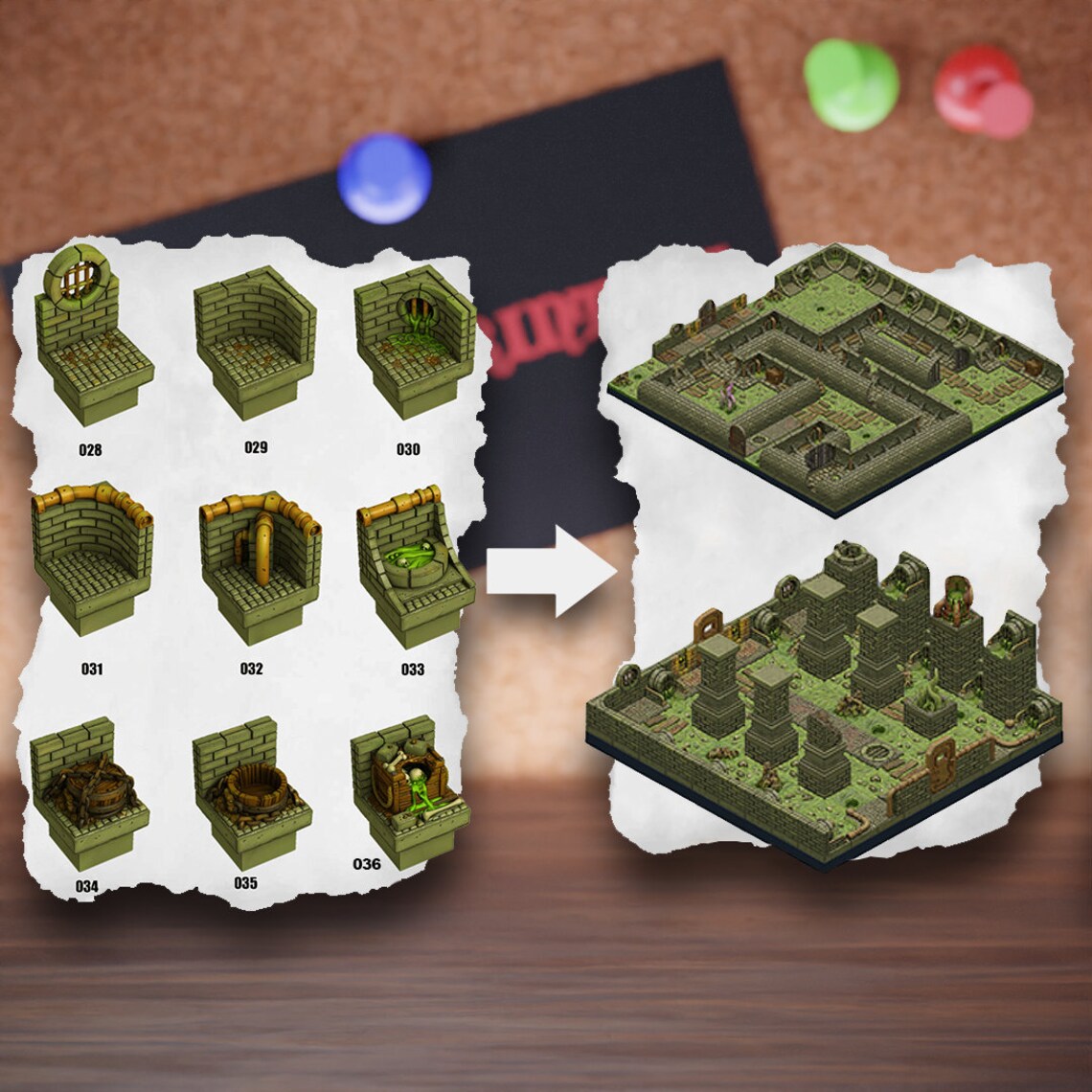 DnD Terrain Tiles | Modular Toxic Sewer Dungeon #4