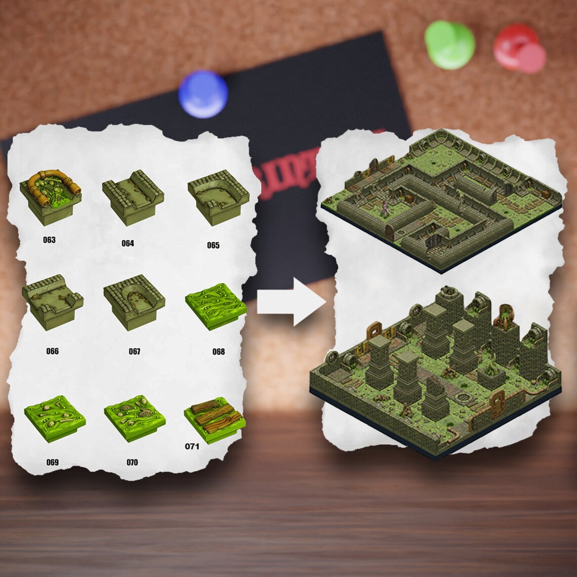 DnD Terrain Tiles | Modular Toxic Sewer Dungeon #8