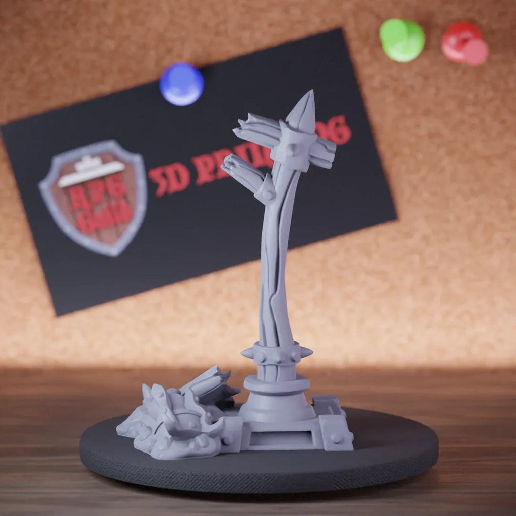 Terrain 5e | DnD Terrain Broken Village Lamp Miniature