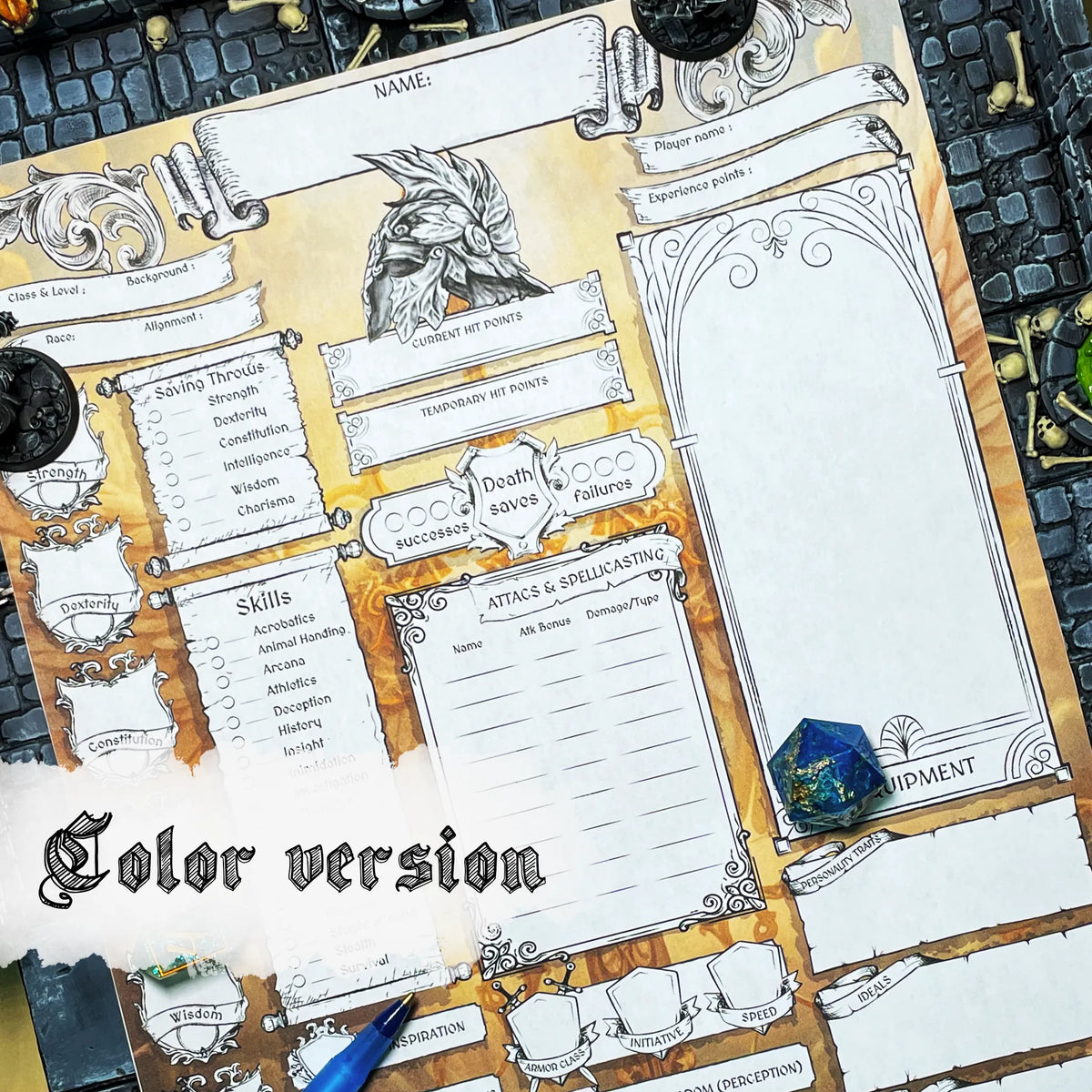 Dnd Pf Example Printable DnD 5e Character Sheet PDF - Paladin | RPG Guild – DnD ...