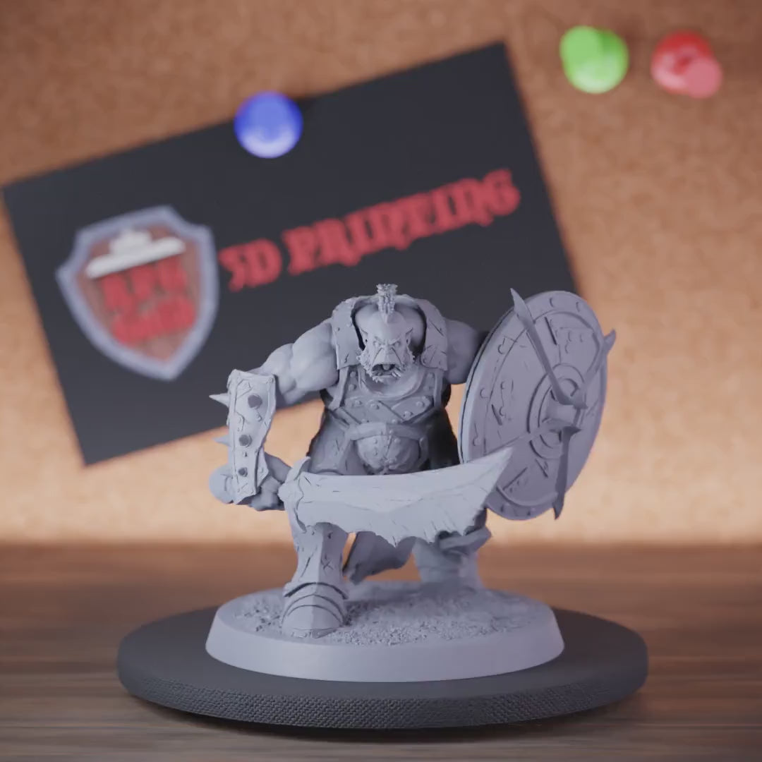 Orc 5e | DnD Infantry Orc Sword & Shield Bruiser Miniature