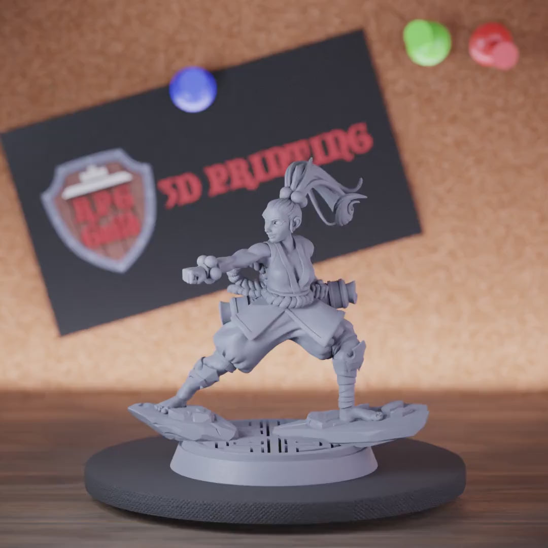 Mönch 5e | DnD Miniatur: Weiblicher Schattenschritt-Mönch