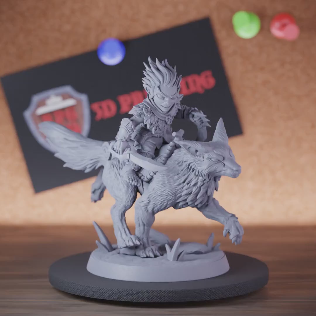 Halfling 5e | DnD Halfling Fox Rider Dagger Miniature