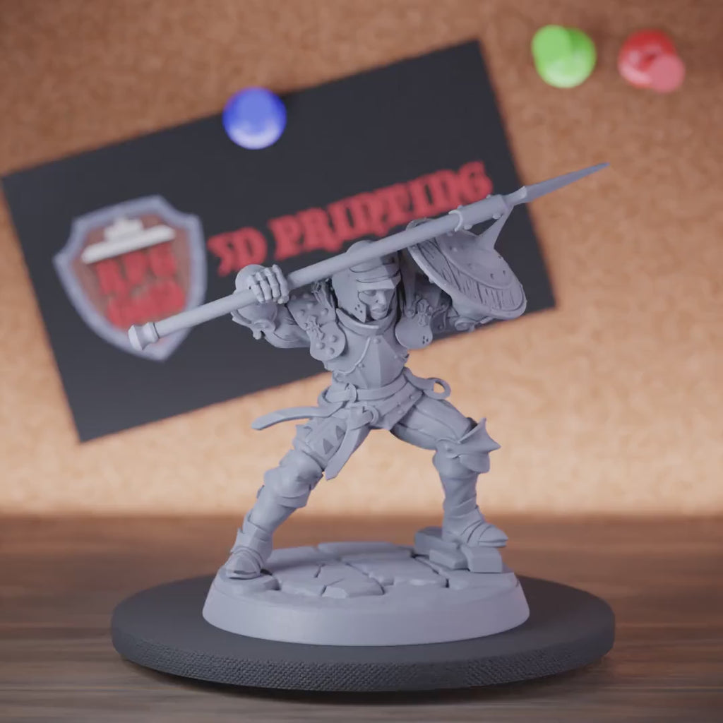Knight 5e | DnD Female Knight Fighter Spear Miniature