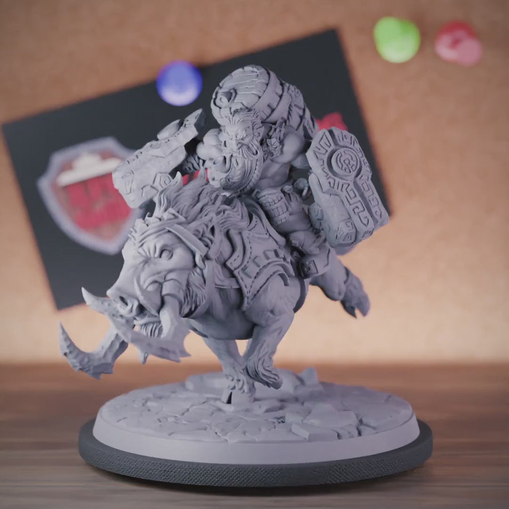 Zwerg 5e | DnD Drawf Hog Rider Kämpfer Miniatur 