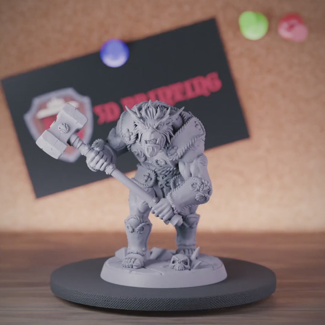 Bugbear 5e | DnD Bugbear Warrior Hammer Miniature