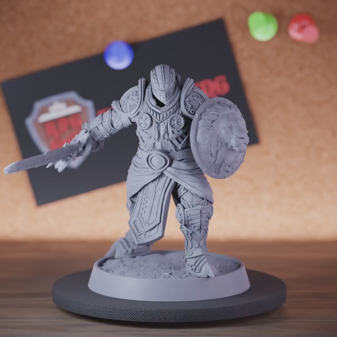 Paladin 5e | DnD Armored Paladin Knight Shield Miniature