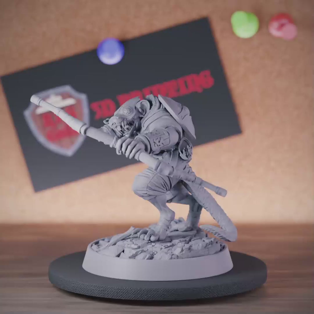 Rattenmenschen 5e | DnD Rattenmenschen-Bogenschützen-Waldläufer-Miniatur 