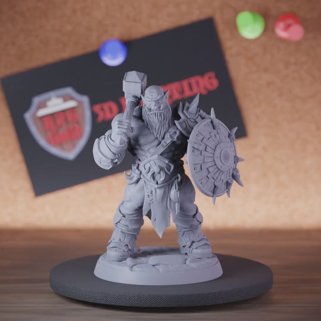 Gray Orc 5e | DnD Orc Guard Hammer Monster Miniature