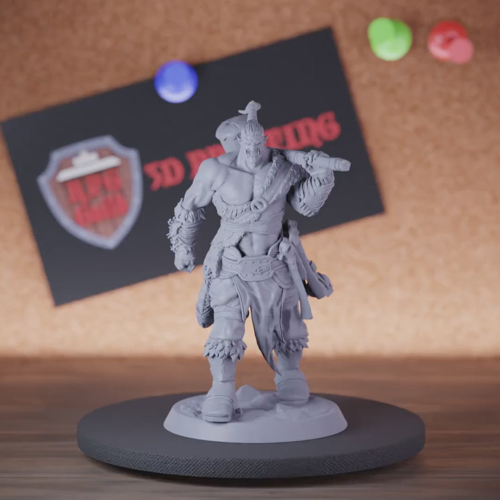 Orc 5e | DnD Orc Barbarian Hammer Miniature