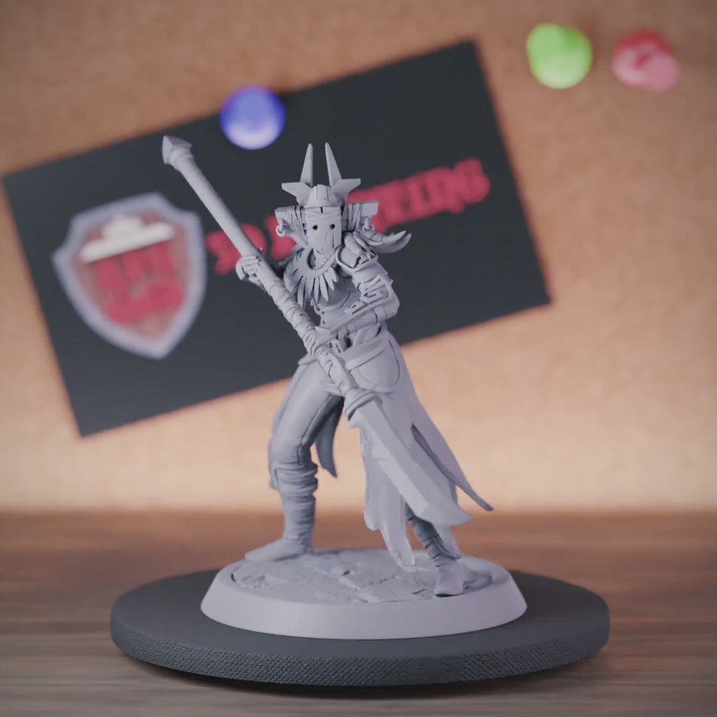 Kriegerin 5e | DnD Menschliche weibliche Stammes-Speerkämpferin Miniatur 