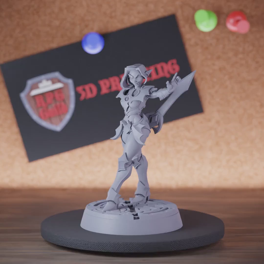Vampire 5e | DnD Female Vampire Warrior Sword Miniature
