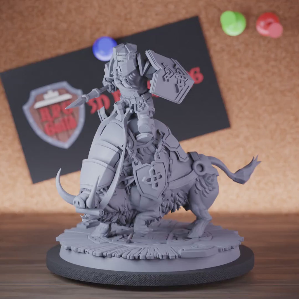 Dwarf 5e | DnD Dwarf Giant Boar Rider Miniature