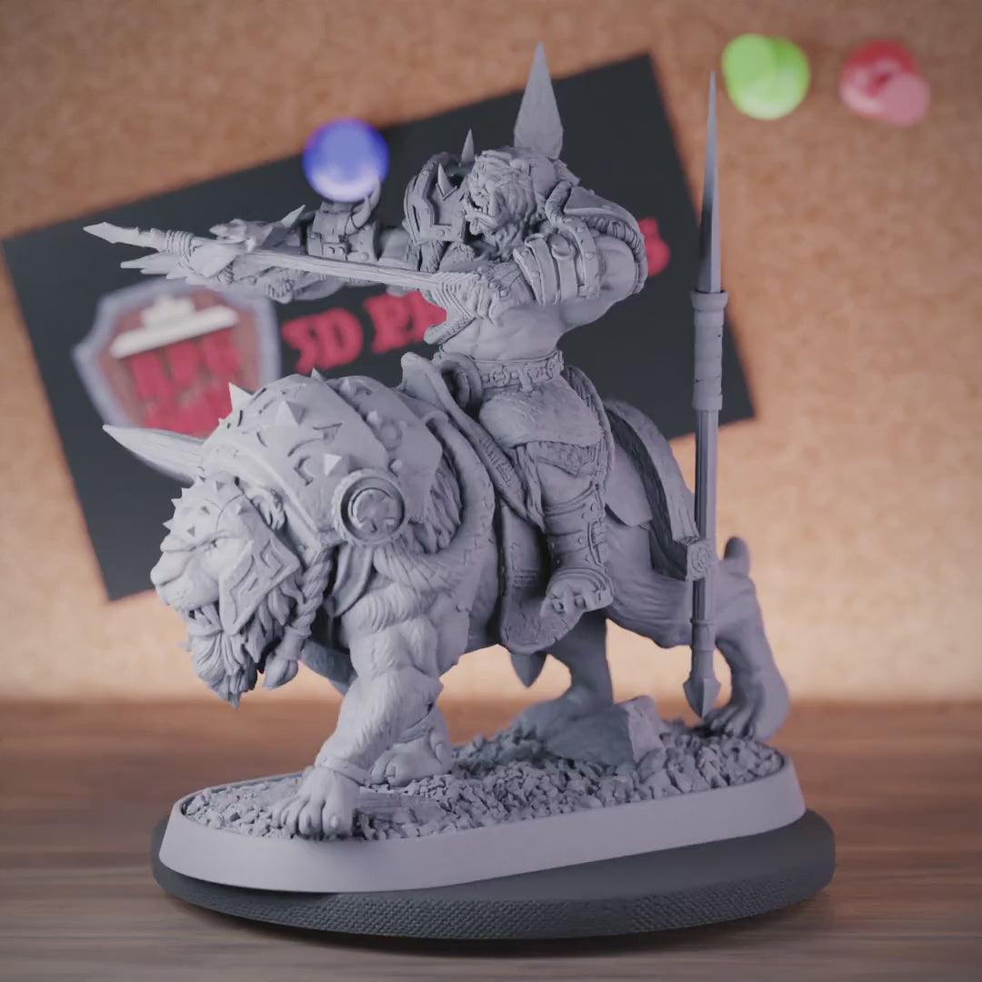 Orc 5e | DnD Orc Leader Lion Rider Miniature