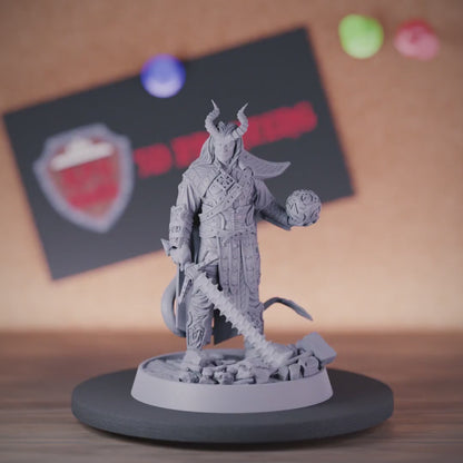 Tiefling 5e | DnD Tiefling Fighter Wizard Miniature