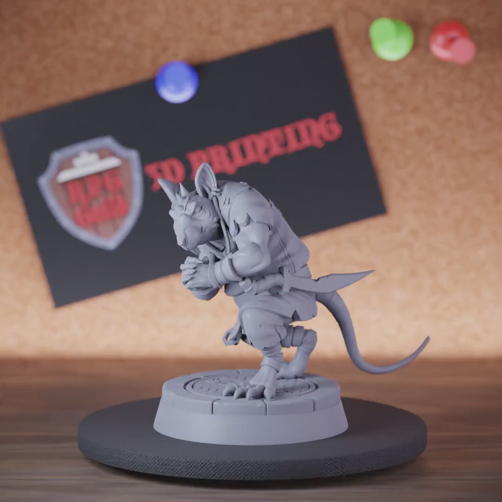 Ratmen 5e | DnD Ratmen Brawler Rogue Miniature