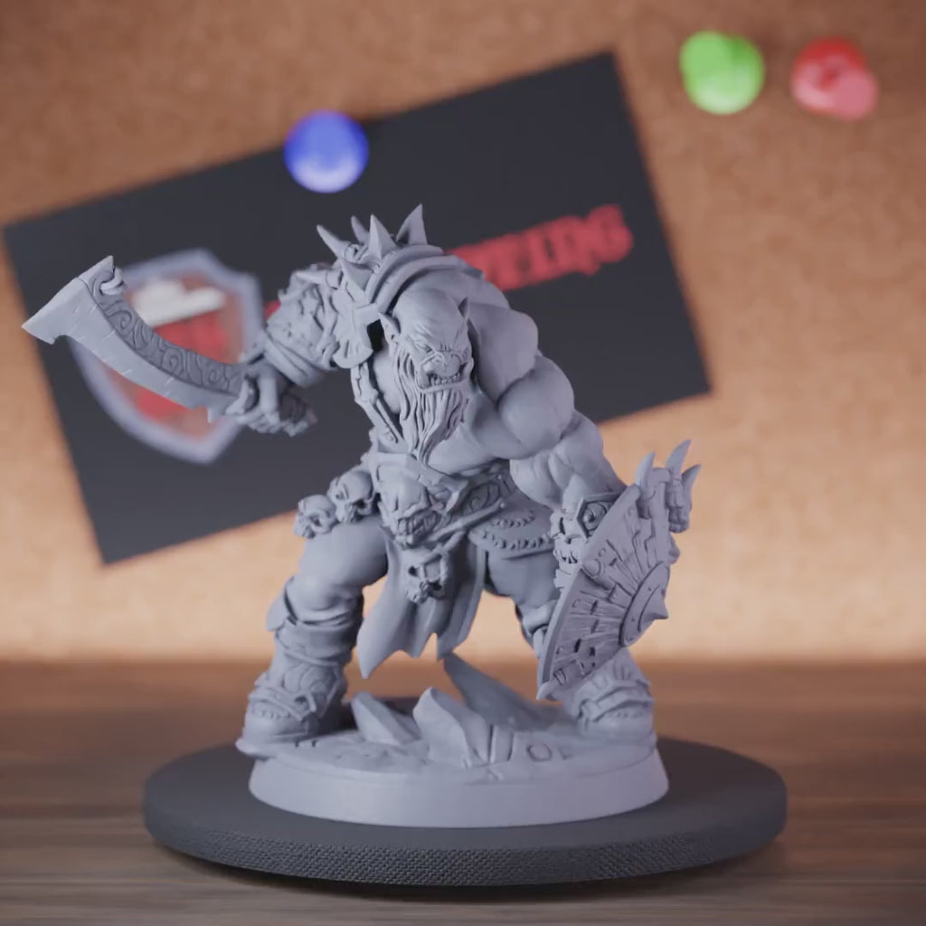 Gray Orc 5e | DnD Orc Defender Sword Miniature