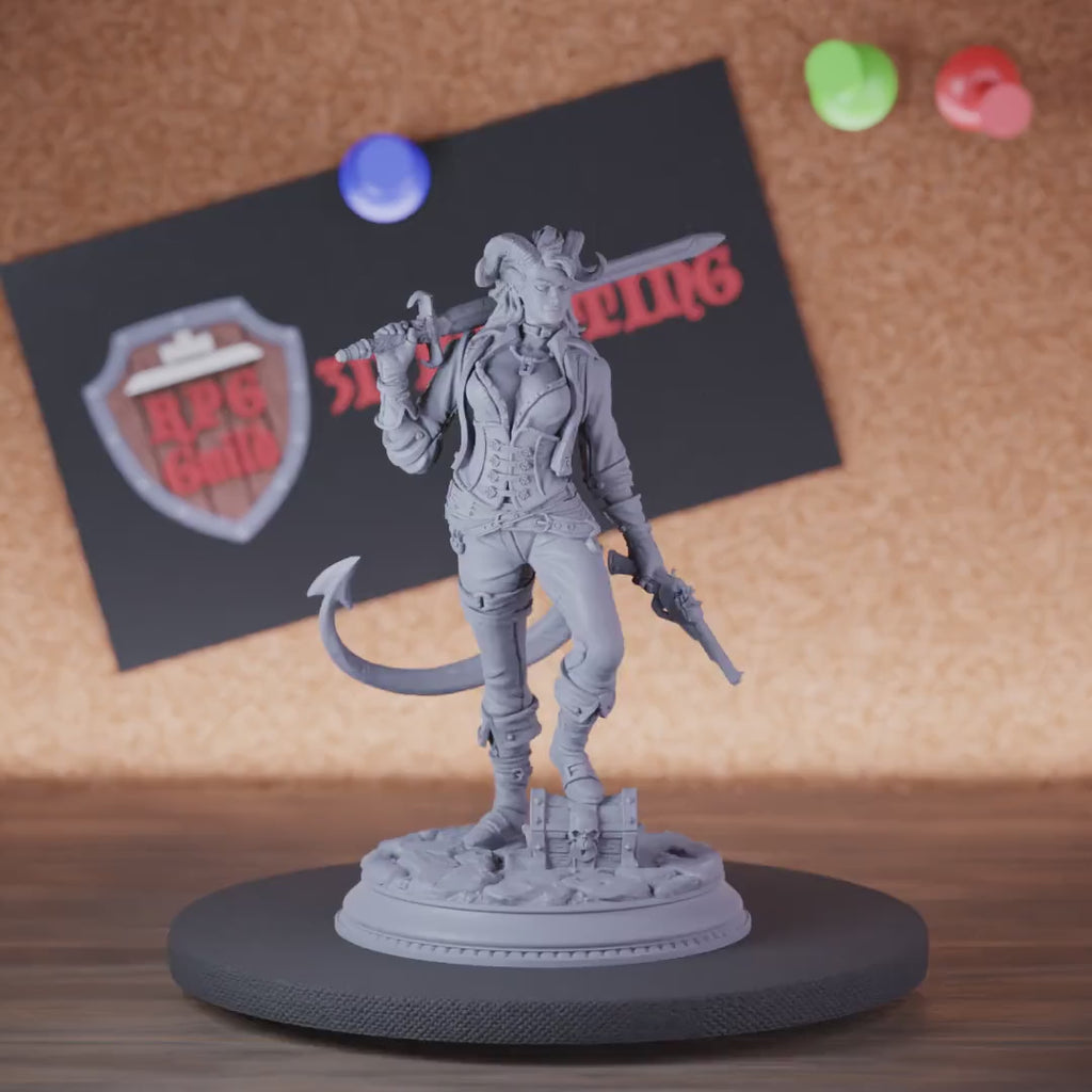 Rogue 5e | DnD Tiefling Swashbuckler Sword Gun Miniature
