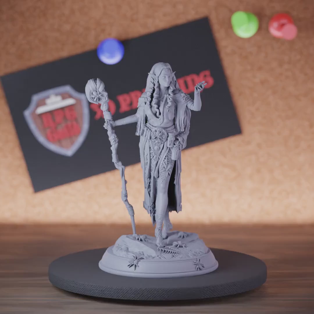 Druid 5e | DnD Female Druid Elf Miniature