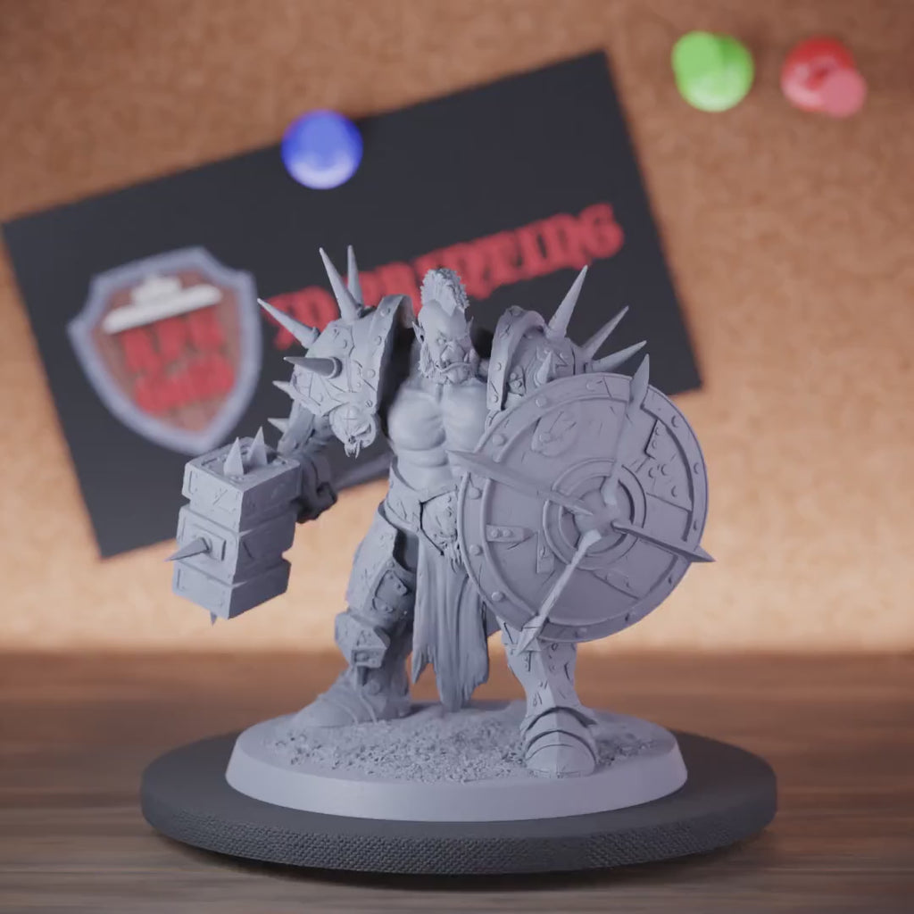 Orc 5e | DnD Warrior Juggernaut Shield Miniature