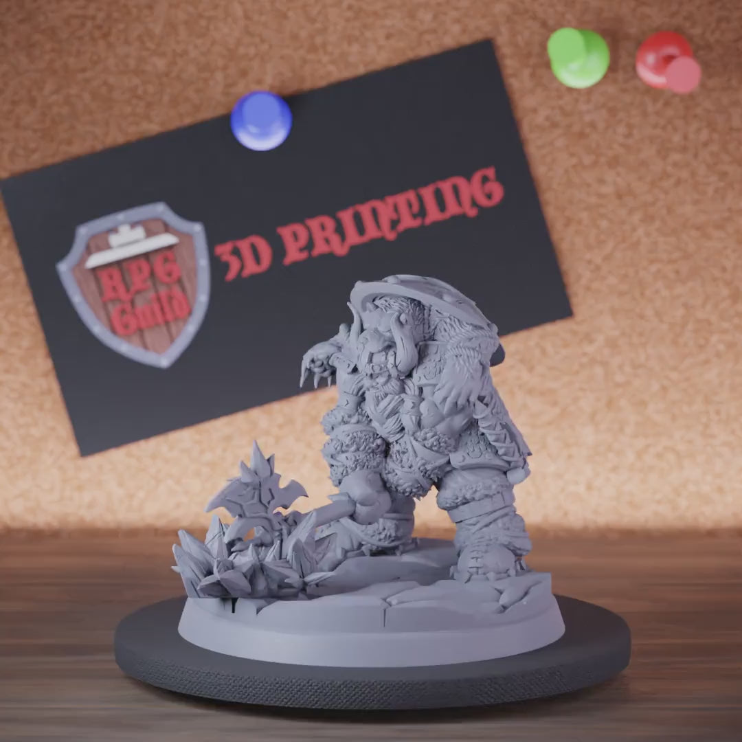 Dwarf 5e | DnD Dwarf Groznek Master Battleaxe Miniature